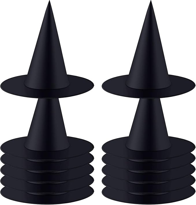 Tatuo Halloween Witch Hat Witch Costume Accessory for Halloween Christmas Party, Black (12 Pieces... | Amazon (US)