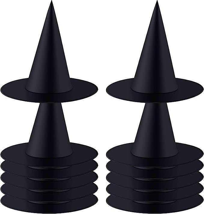 Tatuo Halloween Witch Hat Witch Costume Accessory for Halloween Christmas Party, Black (12 Pieces... | Amazon (US)