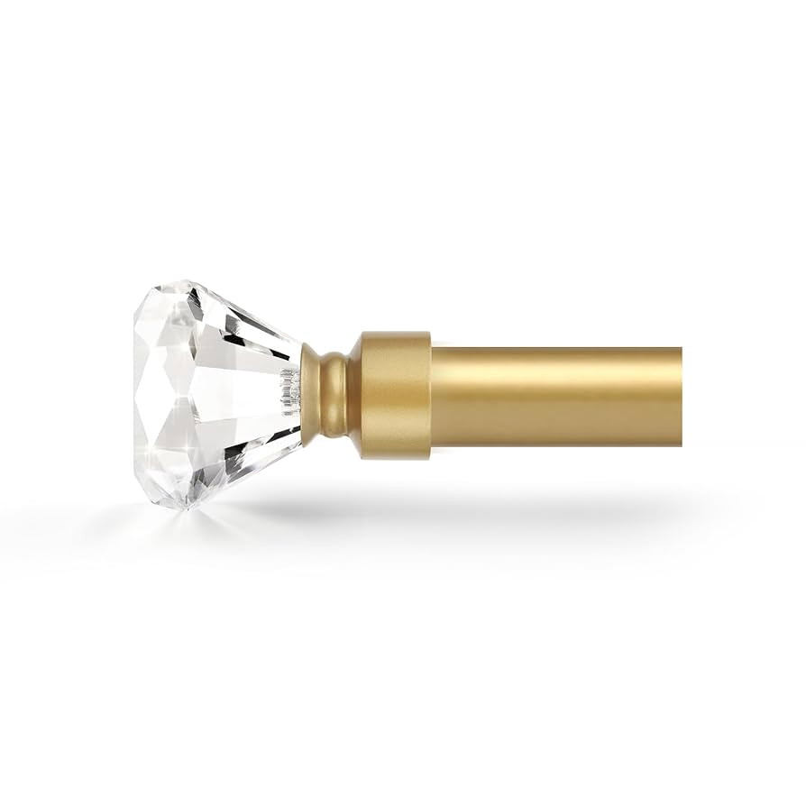 Orger Gold Curtain Rod with Crystal Ends, 30-68 Inches, Modern Diamond Design, 1 Inch Diameter | Amazon (US)