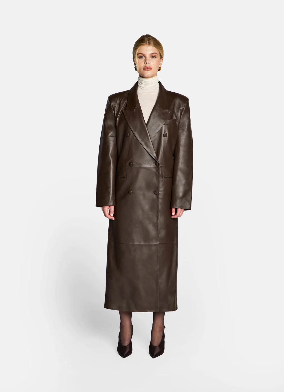 Brown Leather Trench Coat | DE SAVARY LONDON