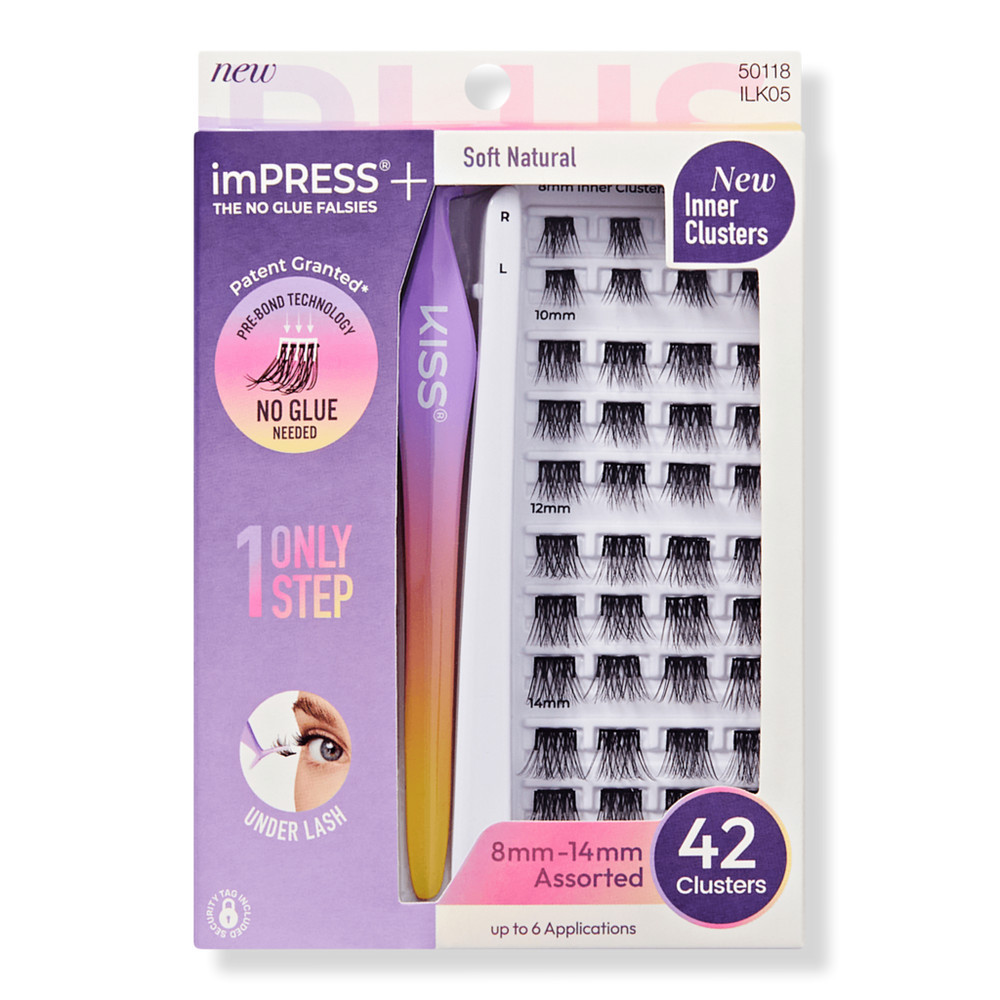 Kiss imPRESS+ Press On Self Adhesive Eyelashes - Soft Natural | Ulta