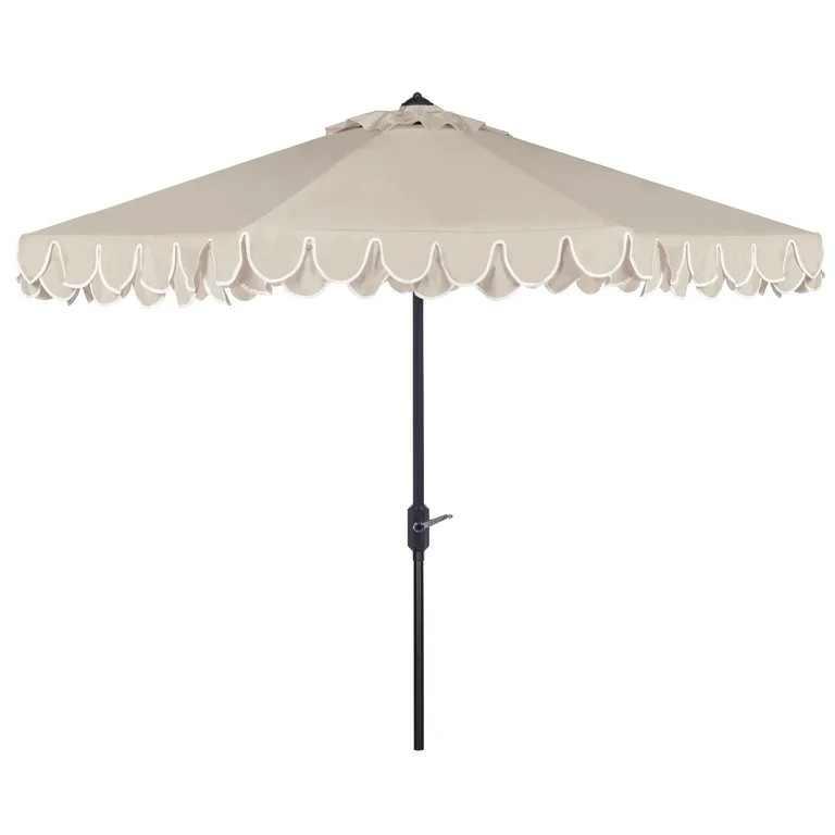 Safavieh Elegant 9' Market Auto Tilt Patio Umbrella, Beige/White - Walmart.com | Walmart (US)