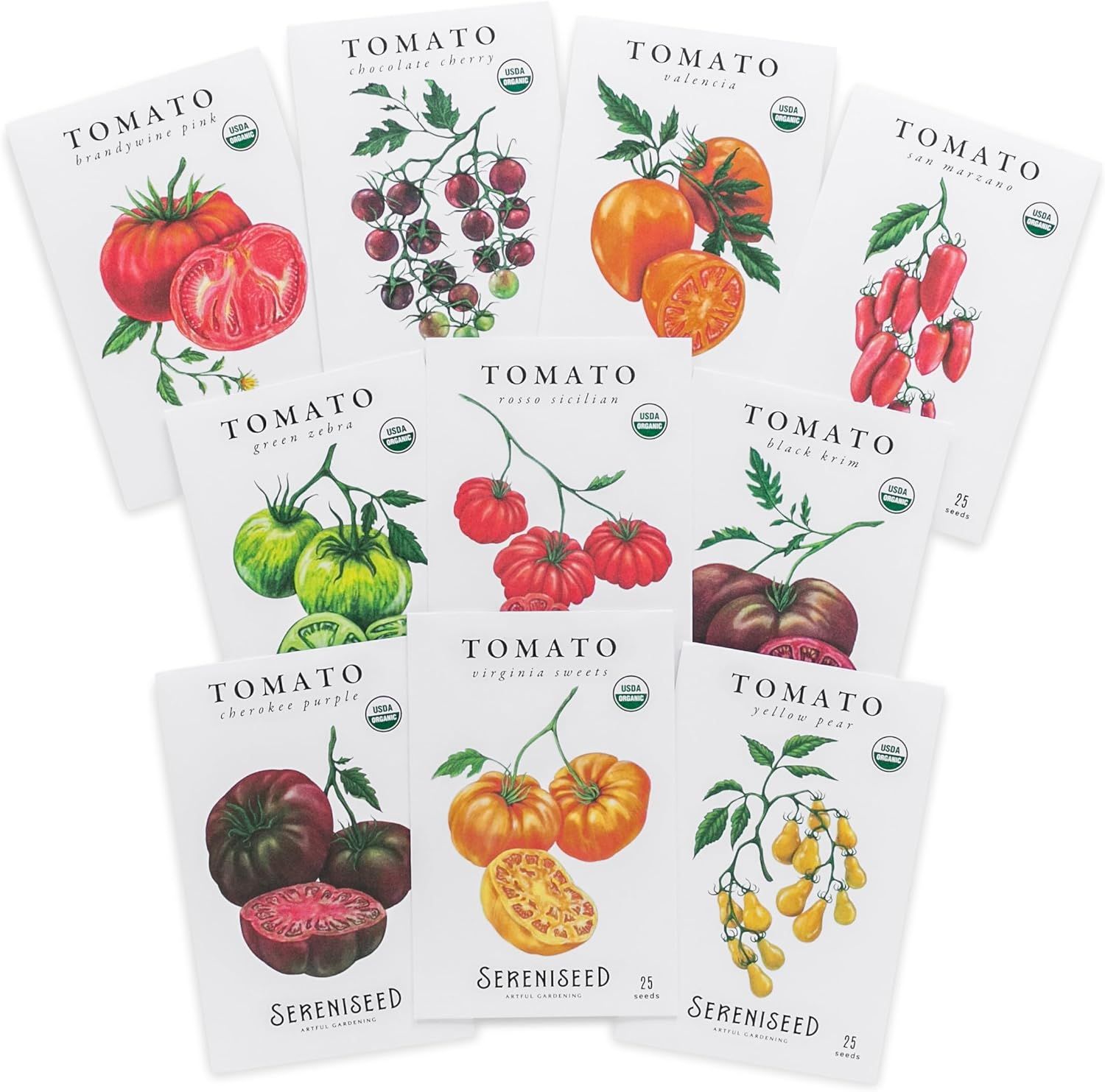 Sereniseed Certified Organic Tomato Seeds (10-Pack) – Non GMO, Open Pollinated – Cherokee Pur... | Amazon (US)