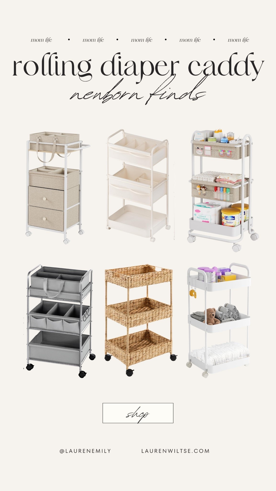 Rolling diaper caddies are a game changer for any parent with a new baby! These are great to keep by your bed! Check out my top picks for a stylish and functional nursery or bedroom setup. #nurseryinspo #momlife

#LTKmomlife