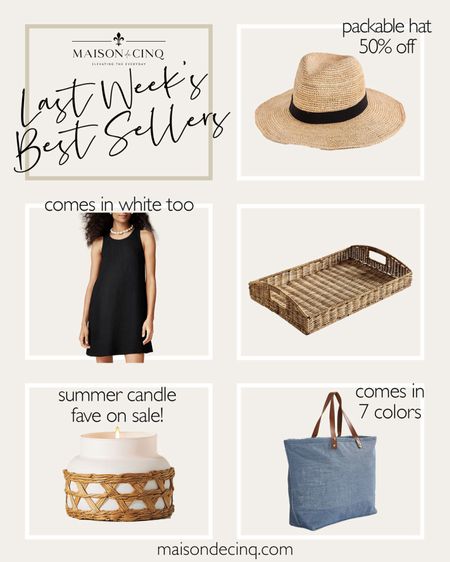 Last week’s best sellers include my fave packable hat now 50% off, the perfect linen shift dress, the yummiest summer candle on sale, and more!

#summerdecor #homedecor #springoutfit #springdress #summeroutfit #springdecor #tray #totebag 

#LTKFindsUnder50 #LTKHome #LTKSeasonal