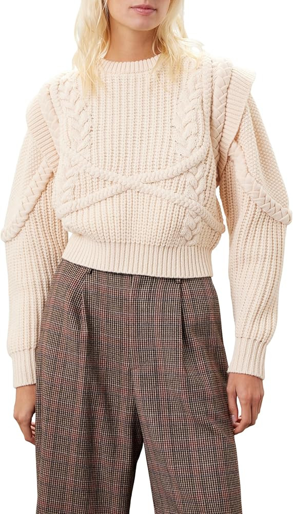 Ronny Kobo Collective Women's Braiding Detail Cropped Sweater | Amazon (US)