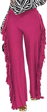 Tcremisa Women's Fringe Pants High Waist Side Tassel Trousers Long Lounge Jogger Sweatpants | Amazon (US)
