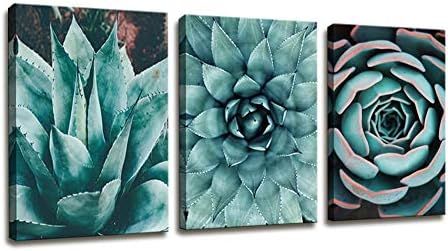 Canvas Wall Art Contemporary Simple Life Blue Agave Succulents Painting Wall Art For Bathroom Wal... | Amazon (US)