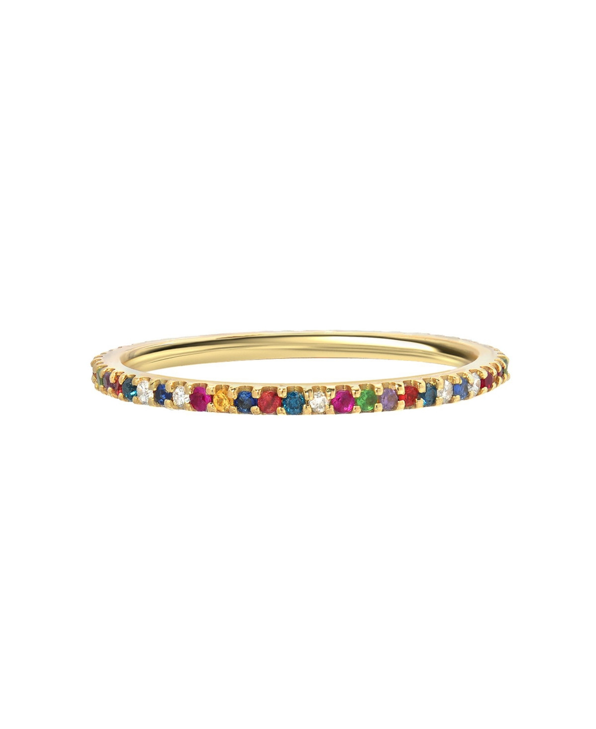Rainbow Eternity 14K Yellow Gold Band | Macys (US)