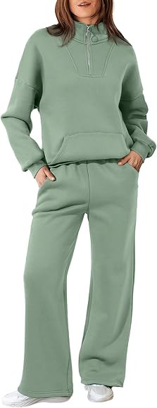 Aleumdr Womens 2 Piece Outfits Matching Sweat Sets Sweatsuit Tracksuit Zip up Sweatshirt and Swea... | Amazon (CA)