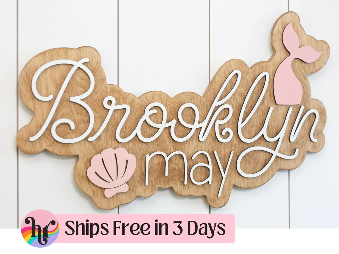 Custom Wood Name Sign Boho Name Sign Girl Name Sign Above Crib Sign Baby Shower Gift Shell Room D... | Etsy (US)