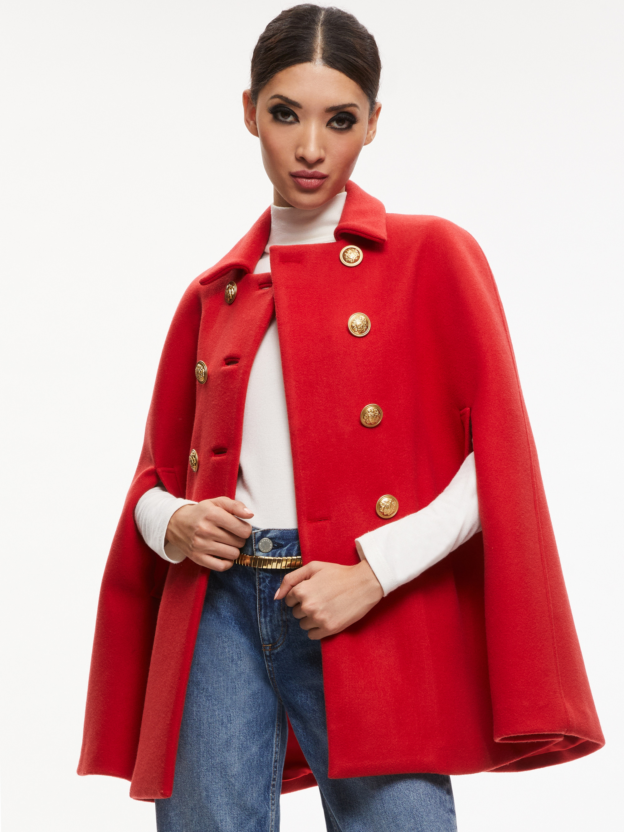 REYNALDA DOUBLE BREASTED CAPE | Alice + Olivia