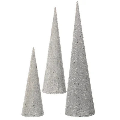 Shaded Sequin Cone Tree Set of 3 | Wayfair North America