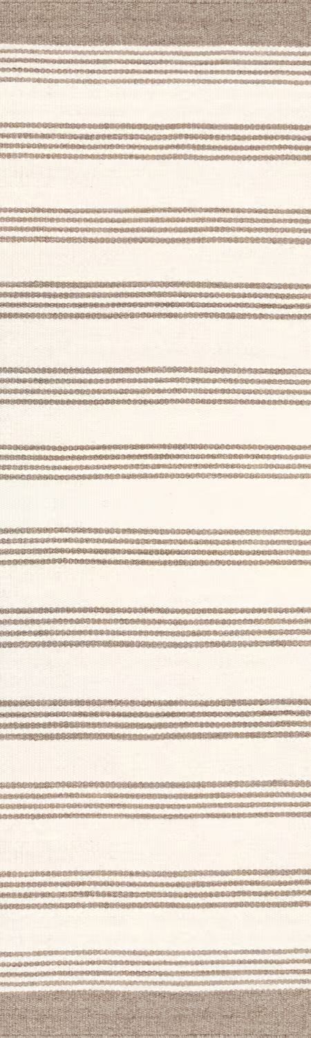 Beige Sage Striped Wool-Blend  Area Rug | Rugs USA