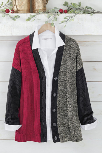 Colorblock Shaker Boyfriend Cardi | Coldwater Creek