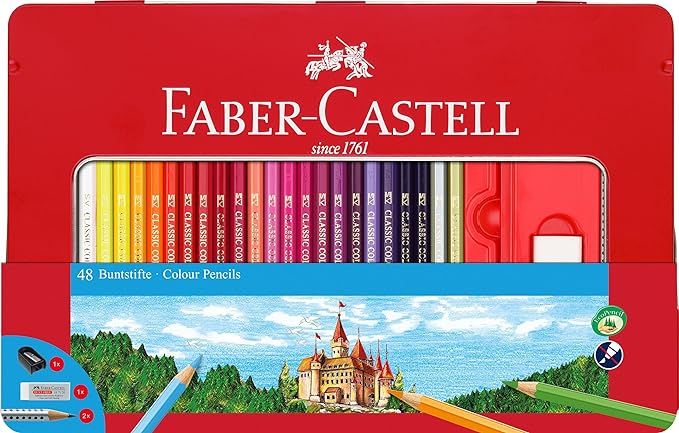 Faber-Castell Classic Colored Pencils Tin Set, 36 Vibrant Colors In Sturdy Metal Case - Premium C... | Amazon (US)