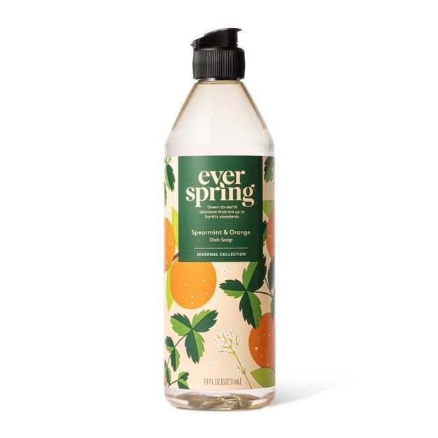 Spearmint & Orange Liquid Dish Soap - 18 fl oz - Everspring™ | Target