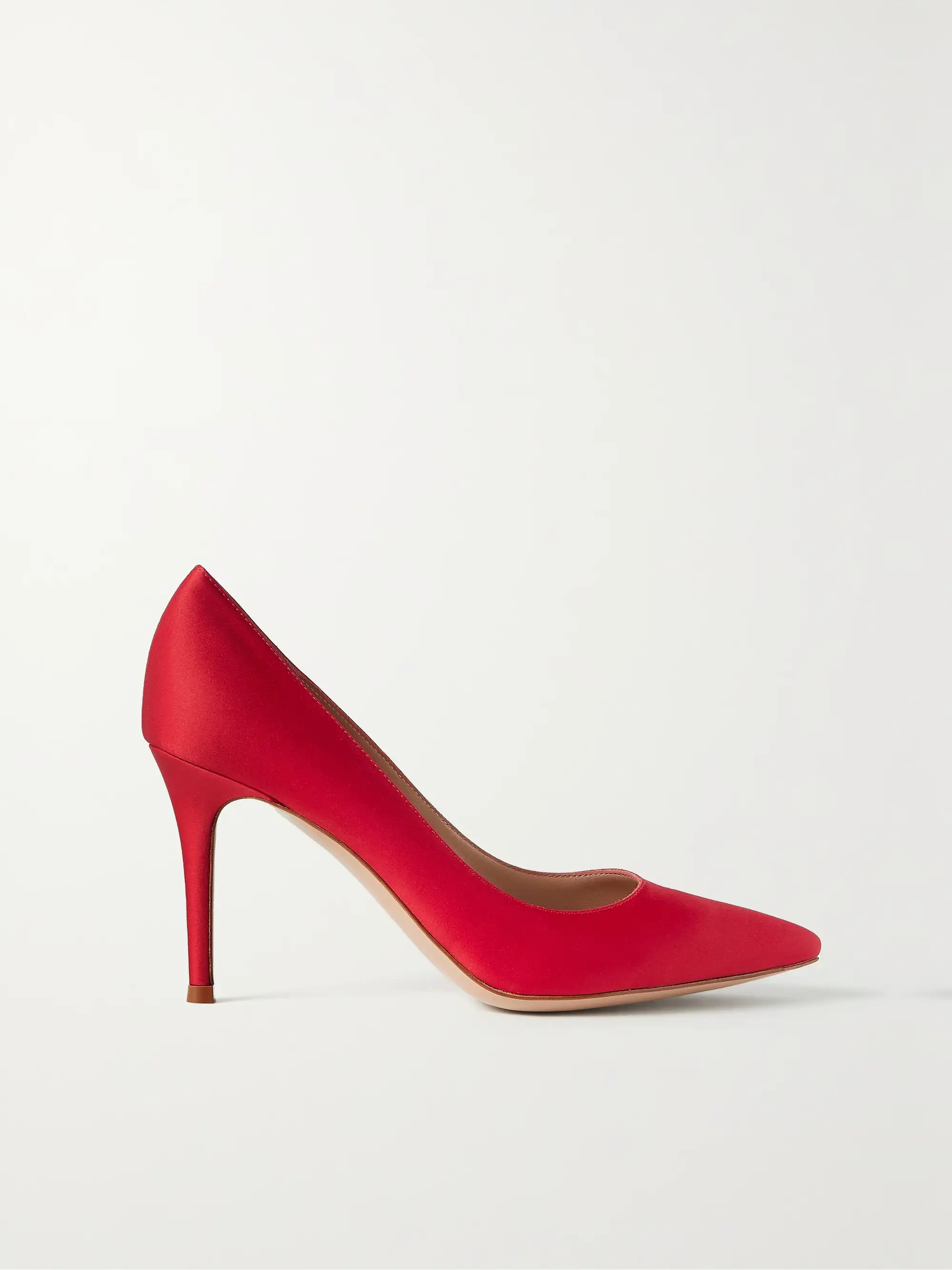 Red Gianvito 85 satin pumps | GIANVITO ROSSI | NET-A-PORTER | NET-A-PORTER (UK & EU)
