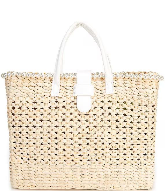 Capri Straw Pearl Tote Bag | Dillard's