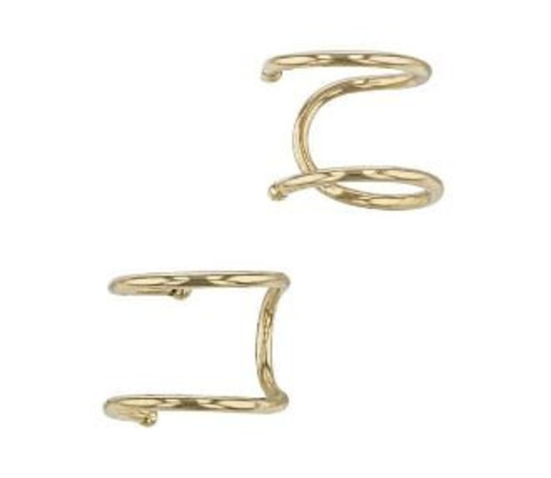 14k Yellow Gold Earcuff Earring Double Wire - Etsy | Etsy (US)