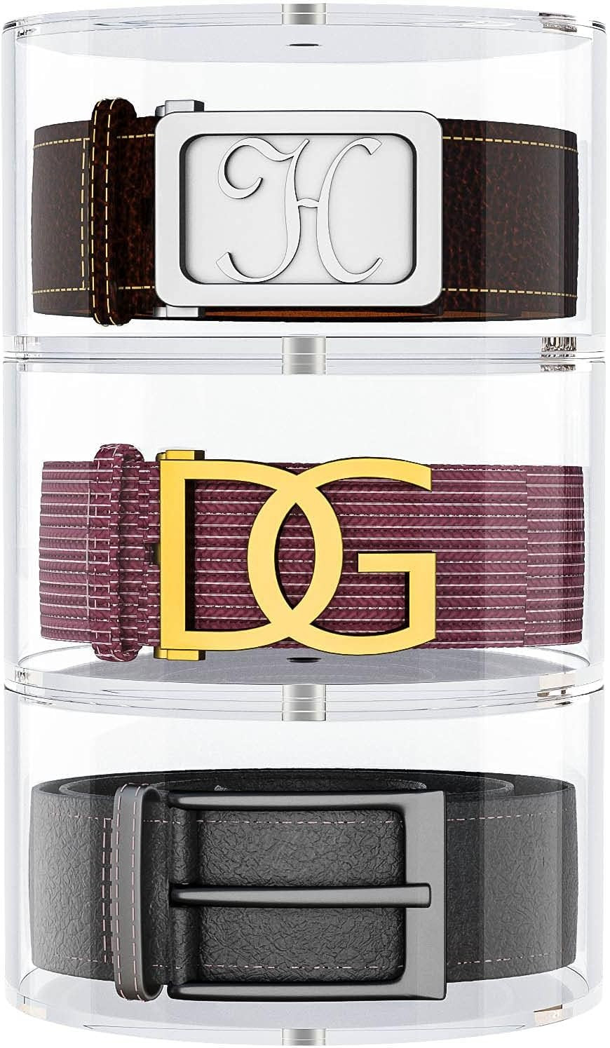 NIUBEE Belt Organizer, Acrylic 3 Layers Belt Case Storage Holder and Display for Accessories Like... | Amazon (US)