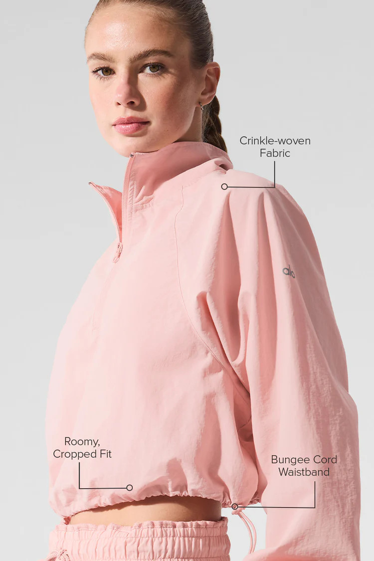 Cropped 1/4 Zip Alumni Pullover - Pink Quartz | Alo Yoga (US)