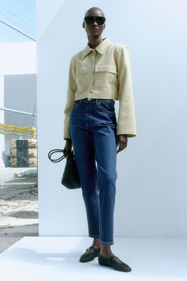 Slim Mom High Ankle Jeans - High waist - Ankle-length - Dark denim blue - Ladies | H&M US | H&M (US + CA)