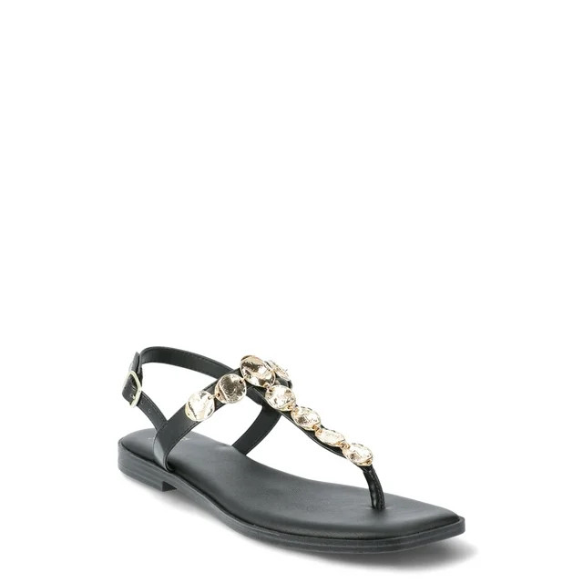 Time and Tru Women's Coin Embellished Thong Sandals | Walmart (US)