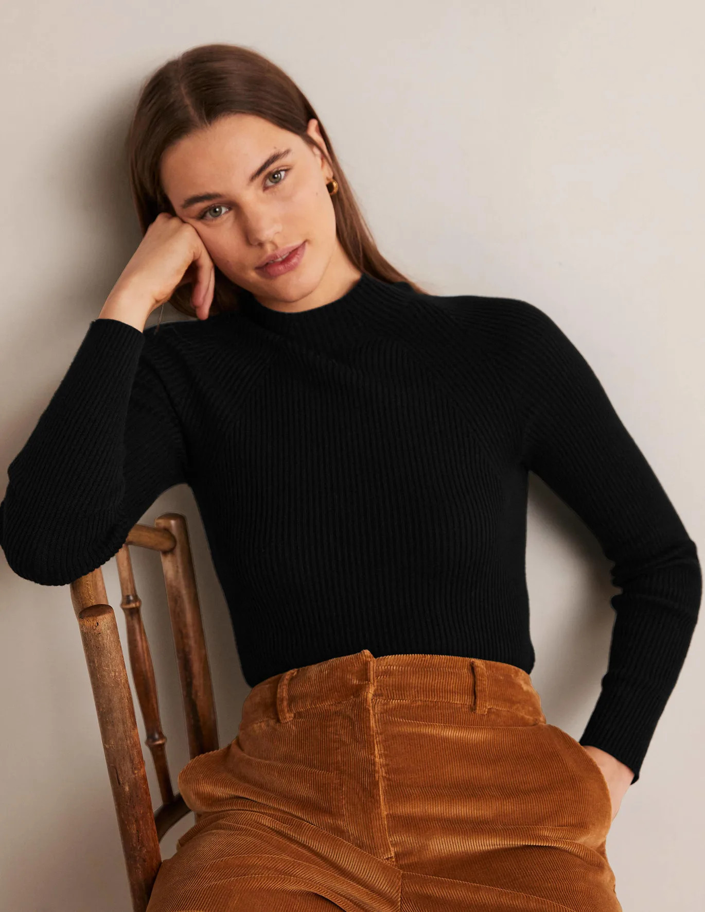 Ribbed High Neck Sweater | Boden (US)