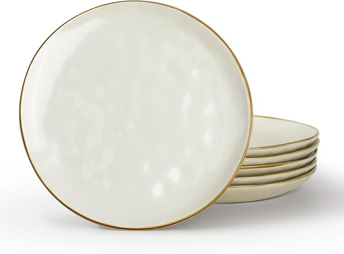 famiware Dinner Plates Set of 6, 10.25 inch Pasta Plate, Ocean Round Stoneware Dessert Plates Dis... | Amazon (US)