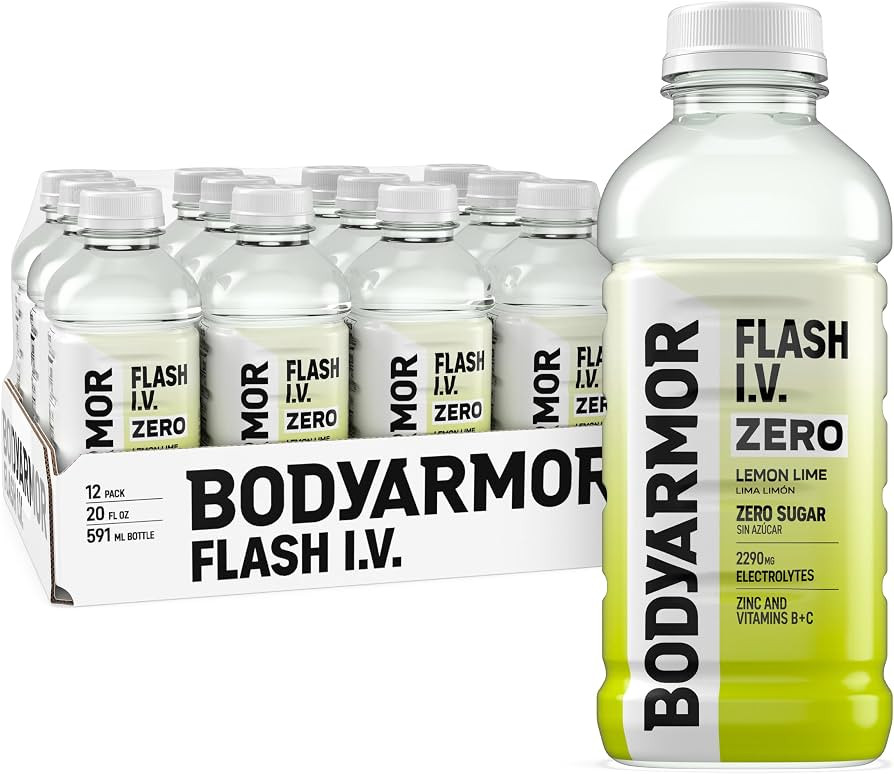 BODYARMOR Flash I.V. Zero Sugar Electrolyte Beverage, Lemon Lime, Hydration Drink For Rapid Rehyd... | Amazon (US)