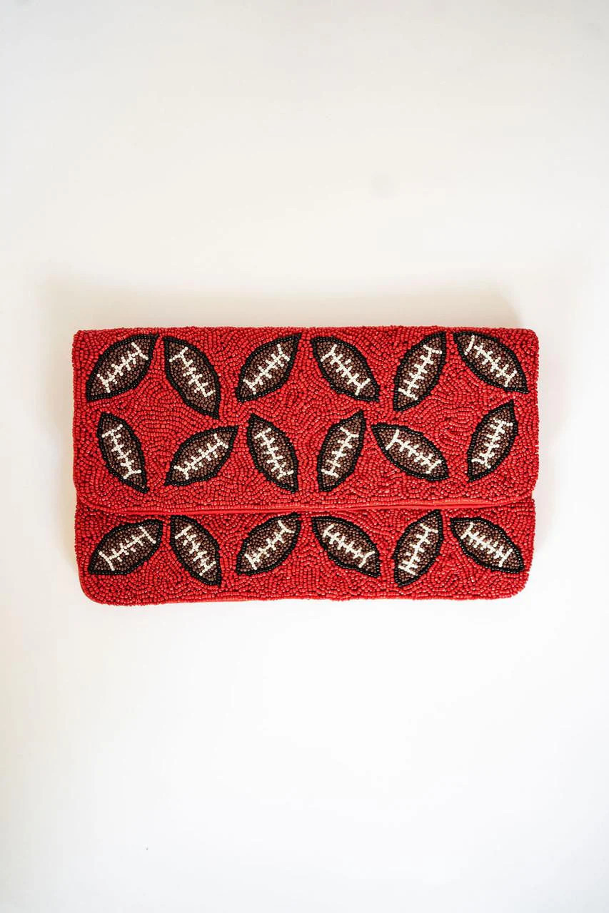 Red Football - Beaded Clutch | Lisi Lerch Inc