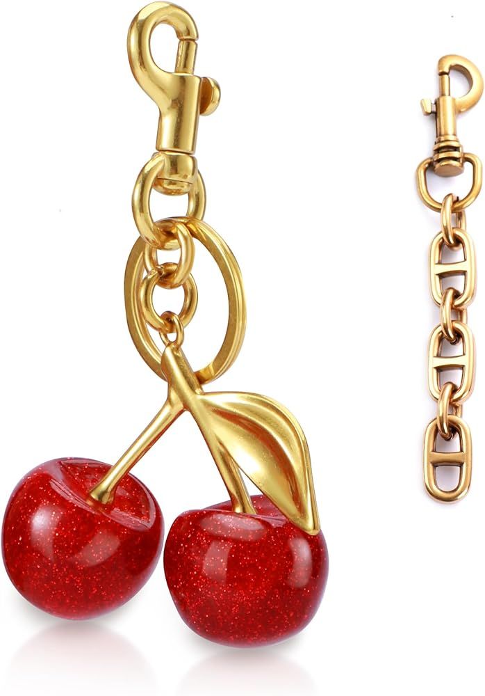 Cherry Keychain Purse Strap Extender Cherry Bag Charm Cherry Keyring Bag Extender Chain Accessory... | Amazon (US)