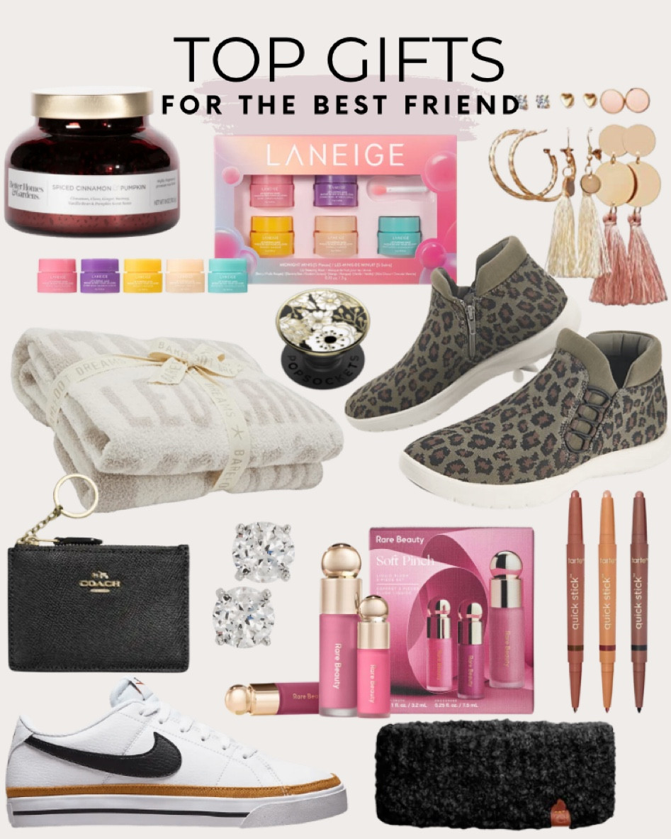 Gift guide for your best friend includes Coach coin purse, pop socket, fleece headband, candle, earring set, Clark’s shoes, Barefoot Dreams blanket, Tarte eyeshadow sticks, Nike shoes, Soft Pinch Liquid Blush 3 Piece Set, and Laneige Midnight Minis Lip Sleeping Mask Set

Gift guide, gifts for her, gifts for friends, gifts, Christmas gift, beauty gifts, friend gifts

#LTKstyletip #LTKunder50 #LTKbeauty