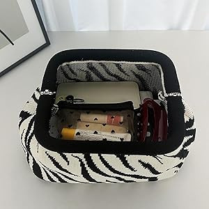 Bi&Yamigeo Women's Crochet Clutch Purse, Zebra Print & Striped Crossbody Dumpling Bag, Ruched Clo... | Amazon (US)