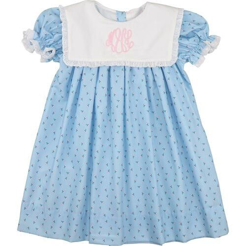 Blue And Pink Rosebud Dress | Cecil and Lou