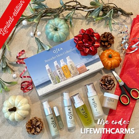 OSEA’s limited-edition holiday gift sets are here!  It's time to kick-start your holiday shopping early!

Give the gift of healthy, glowing skin with this 6-piece mini set of  OSEA’s bestselling clinically proven clean skincare and body care, perfect present for everyone on your list, including yourself.  A $110 value, yours now for only $78.  Save an additional 10% off by clicking on this link https://bit.ly/45kJ63G  and use my code LIFEWITHCARMS at checkout.
 
🌱Ocean Cleanser (0.6 fl oz): Gently sweeps away surface impurities and excess oils for clear, radiant skin.

🌱Hyaluronic Sea Serum (0.17 fl oz): Hydrating serum is clinically proven to smooth the look of fine lines and wrinkles.

🌱Atmosphere Protection® Cream (0.6 fl oz): Lightweight moisturizer that hydrates while providing barrier protection against environmental pollutants.

🌱Undaria Algae Body Oil (1 fl oz): Clinically proven, seaweed-infused body oil instantly improves the look of skin elasticity and delivers deep moisturization.

🌱Anti-Aging Body Balm (1 fl oz): A super nourishing formula that improves the look of skin elasticity and suppleness.

🌱Salts of the Earth Body Scrub (1 oz): Nourishing body scrub that buffs away roughness while moisturizing for unbelievably smooth skin.

Time to kick-start your holiday shopping early!  Use my code LIFEWITHCARMS for an additional 10% off.  Hurry!  Here's your savings link:  https://bit.ly/45kJ63G

All gift sets here:  https://rstyle.me/+n_3LBupHRR-DV_g7EKq2Iw

#oseamalibu #oseapartner 


#LTKsalealert #LTKbeauty #LTKHolidaySale