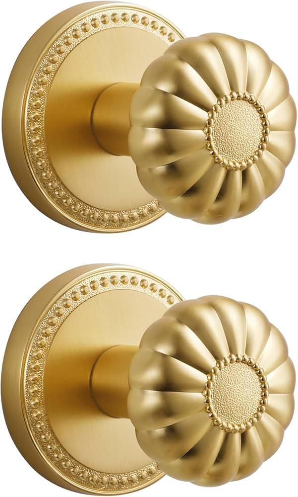 SORWDUERM Dummy Gold Door Knobs Interior Satin Brass Dummy Door Handle Single Sided Decorative,Zi... | Amazon (US)