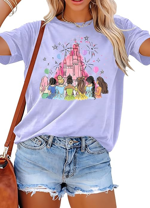 Magical Princess Shirts for Women: Magic Kingdom Tshirt Princess Shirt Funny Family Vacation Tee ... | Amazon (US)