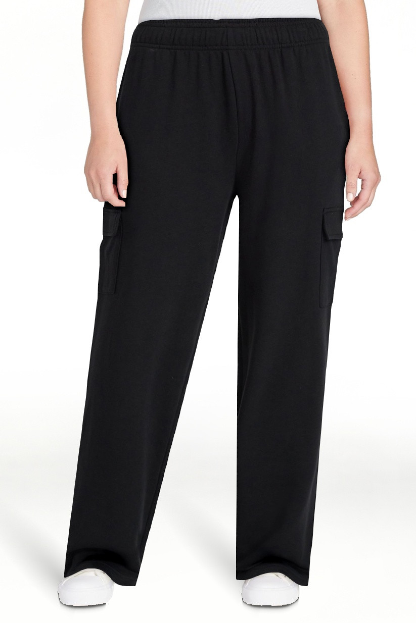 No Boundaries French Terry Cargo Pants, 30" Inseam, Women's XXS-XXL | Walmart (US)