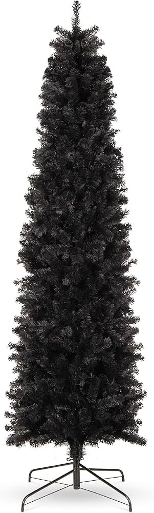Best Choice Products 7.5ft Black Artificial Holiday Christmas Pencil Tree for Home, Office, Party... | Amazon (US)