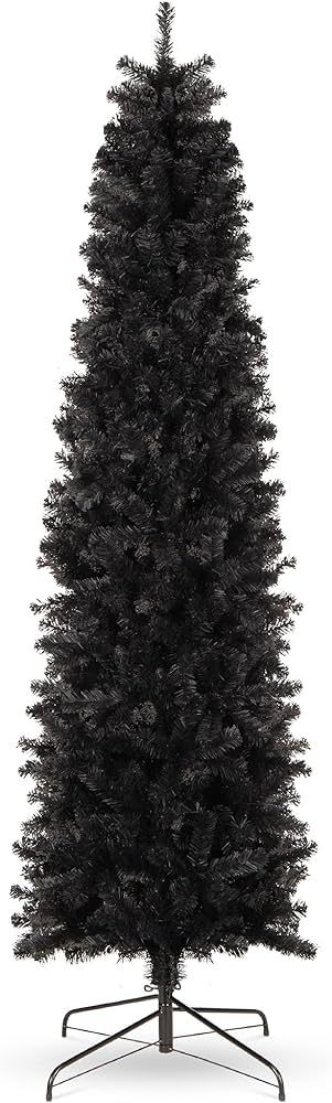 Best Choice Products 7.5ft Black Artificial Holiday Christmas Pencil Tree for Home, Office, Party... | Amazon (US)