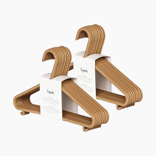 3 Sprouts Wheat Straw Hangers in Brown Size 2 Packs | Babylist