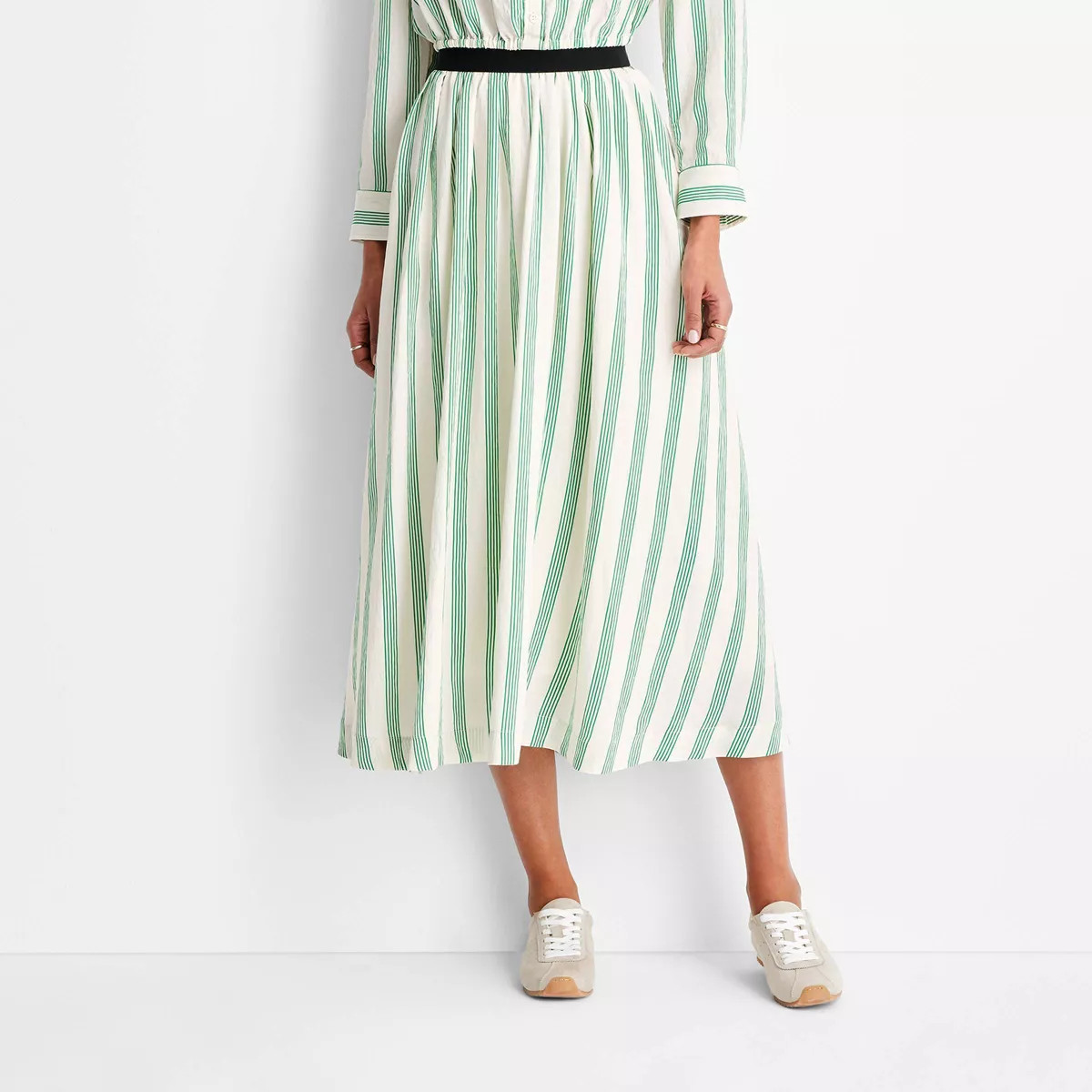 Women's High-Rise Full Lining Midi A-Line Skirt - Future Collective | Target