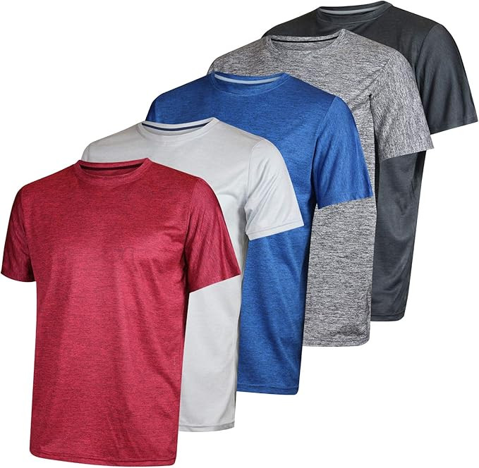 5 Pack: Men’s Dry-Fit Moisture Wicking Active Athletic Performance Crew T-Shirt | Amazon (US)