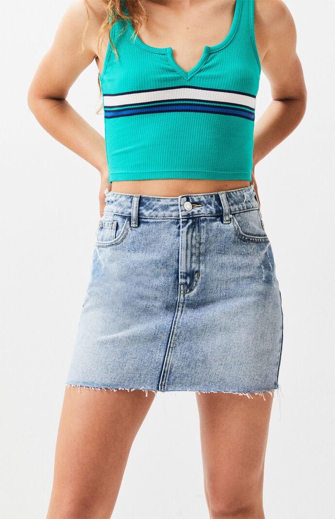 PacSun Vintage Medium Blue 5-Pocket Skirt | PacSun