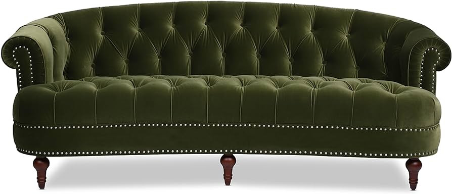 Jennifer Taylor Home La Rosa Victorian Chesterfield Tufted Sofa, Olive Green Performance Velvet | Amazon (US)