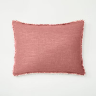 Standard Heavyweight Linen Blend Comforter Sham Rose - Casaluna™ | Target