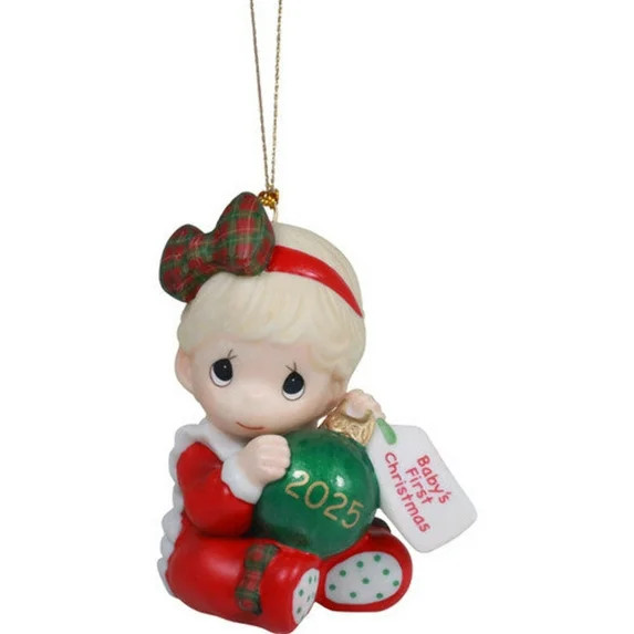 Precious Moments Baby’s First Christmas 2025 Dated Girl Holiday Porcelain Ornament | Walmart (US)