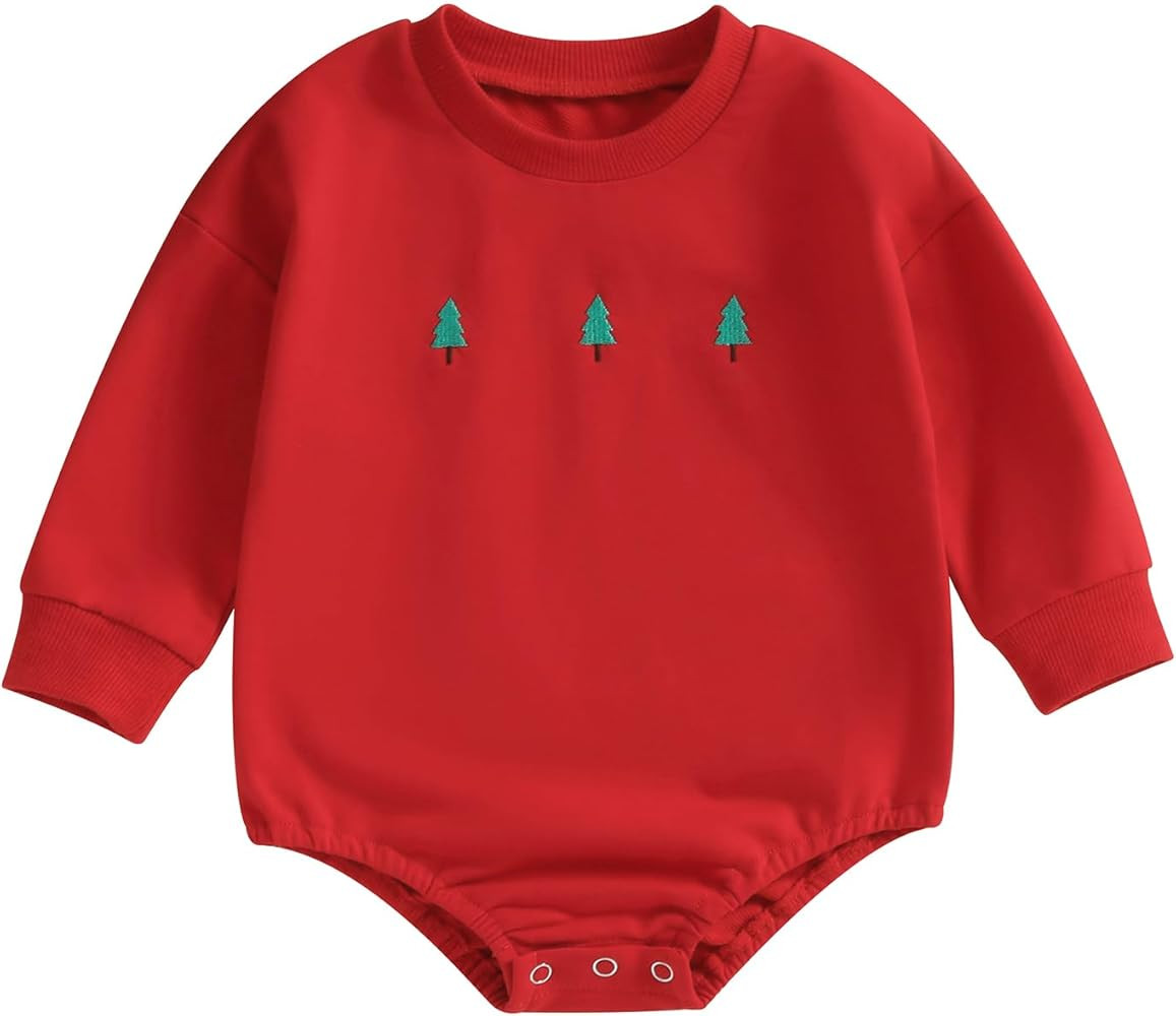 Amiblvowa Unisex Baby Girl Boy Christmas Outfit Long Sleeve Oversized Crewneck Sweatshirt Onesie ... | Amazon (US)